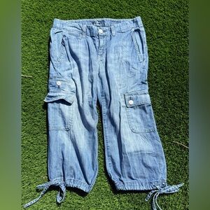 7 for all Mankind y2k cargo crop jeans size 28